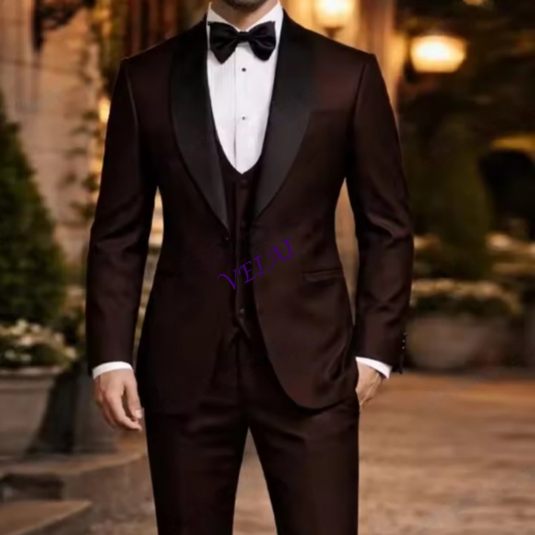 Men'S Grooming Daily - CustomizedDark Brown Black Collar Formal Men