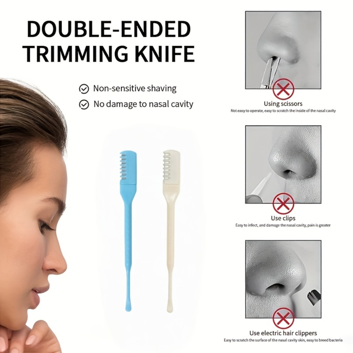 2Pcs Dual Head Manual Nose Hai - Men'S Grooming Gadgets recensione e prezzo